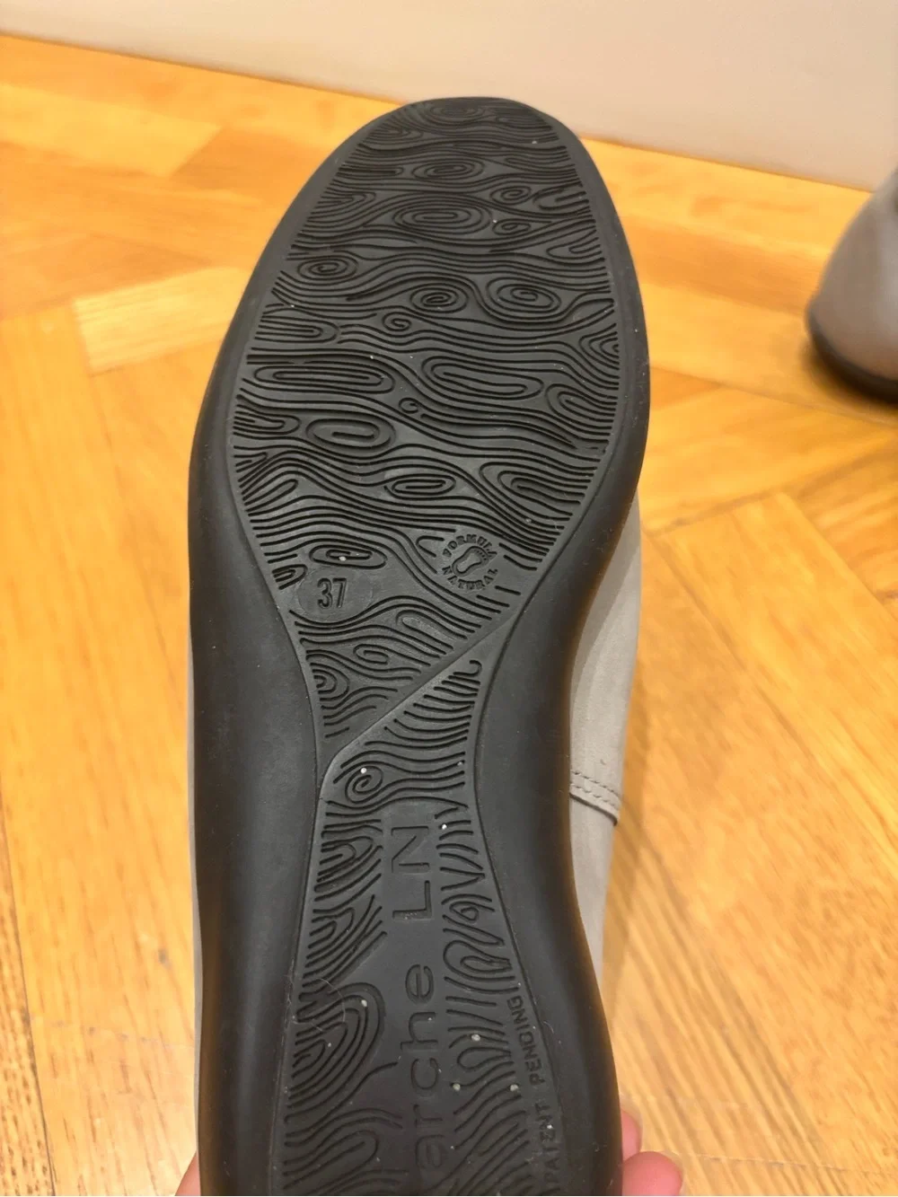 Arche Gray Ankle-Strap Ballet Flats